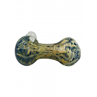 4" Heady Big Head Silver Fumed & Frit Art Hand Pipe - (Pack of 2) [SJN2]