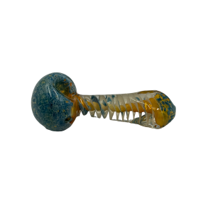 4.5" Gold Fumed & Frit Head Twisted Art Hand Pipe - (Pack of 2) [SJN9]