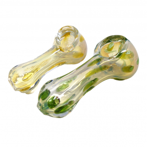 2.5" Silver Fumed Dot Art Hand Pipe (Pack of 2) - [SP05]