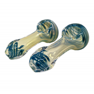 2.5" Silver Fumed Spiral Art Square Mouth Hand Pipe (Pack of 2) - [SP20]