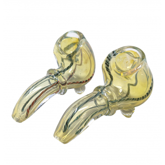 3" Silver Fumed Rim Art Mini Sherlock Hand Pipe (Pack of 2) - [SP32]