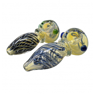 3" Single Rim Fumed Twisted Art Hand Pipe (Pack of 2) - [SP98]