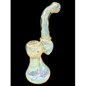 7.5" Silver Fumed Air Trap Bubble Bubbler Hand Pipe - [STJ105]