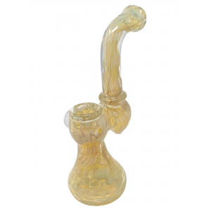 7.5" Silver Fumed Air Trap Bubble Bubbler Hand Pipe - [STJ105]