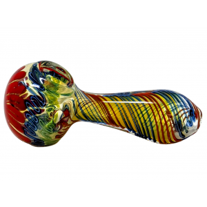 4" Silver Fumed Swirl Flower Head Spoon Hand Pipe - (Pack of 2) [STJ62]