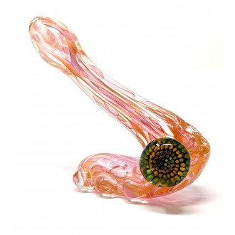 6" Gold Fumed Multi Marble Standing Sherlock Hand Pipe - [STJ74]