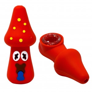 3.15" Quirky Mushroom Silicone Hand Pipe - Assorted