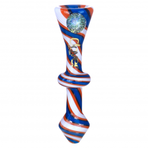 Clover Glass - 4" Rainbow Swirl Dicro Marble Hand Pipe (Assorted)