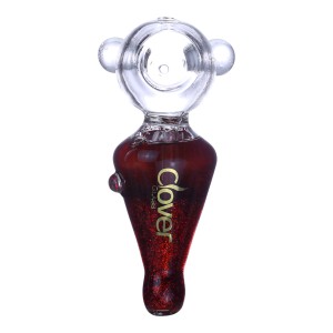 Clover Glass - 4.5" Bear Shape Glitter Glycerin Hand Pipe - 20ct Jar