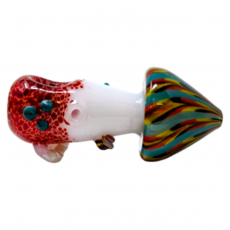 4.3" Mushroom Design Glass Hand Pipe - [WSG824]