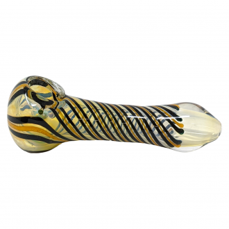 4" Silver Fumed Swirl Road Art Hand Pipe [XQ139]