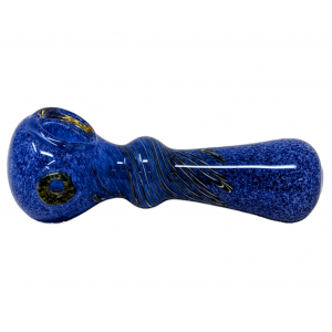 4" Mix Frit Art Ball Rim Art Hand Pipe [XQ185]