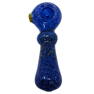 4" Mix Frit Art Ball Rim Art Hand Pipe [XQ185]