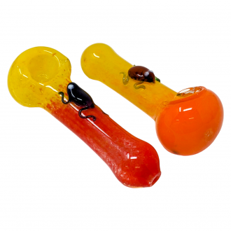 4" Frit & Frog Art Hand Pipe (Pack Of 2) [XQ3A-220]