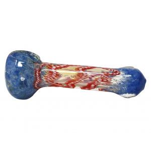 4" Frit Art Head & Mouth Hand Pipe [XQ98]