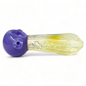 4.5" Assorted Slime Color Fumed Glass Spoon Hand Pipe - 2pk [YT28]