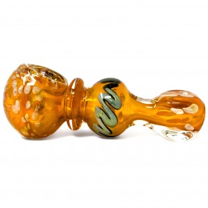 4" Gold Fumed Elegance In Single-Rim Honeycomb Hand Pipe - [YT31]