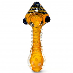 4" Gold Fumed W/ R4  Swirl Art Hand Pipe - [YT34]