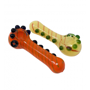 4.5" Frit & Multi Marble Art Hand Pipe (Pack of 2) - [ZD112]