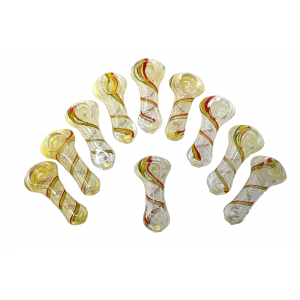 2.5" Rasta Silver Fumed Hand Pipe (Pack of 10) - [ZD142]