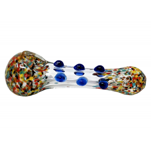 4.5" Frit Head & Mouth Multi Marble Hand Pipe (Pack of 2) - [ZD198]