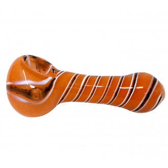 3.5" Frit Candy Cane Swirl Spoon Hand Pipe - (Pack of 5) [ZD238]