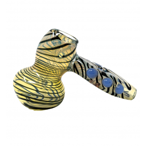 4.5" Silver Fumed Swirl Flat Donut Body Bubbler Hand Pipe - (Pack of 2) [ZD244]