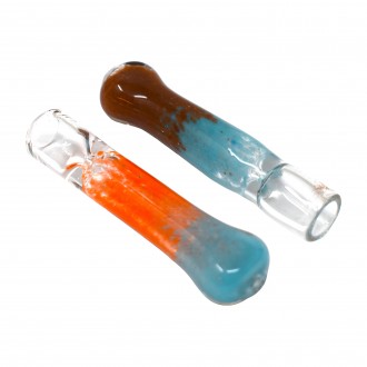 3" Dual Tone Frit Art Chillum Hand Pipe - 10ct