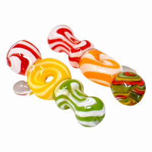 3.5" Color Twist Glass Chillum Hand Pipe - 5pk 