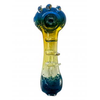 4" Gold Fumed Frit Art R4 Art Hand Pipe (Pack of 2) [ZD67]