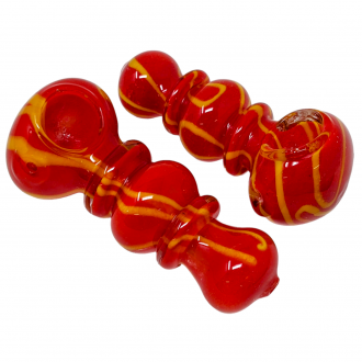 4.5" 150Grams Frit Art Double Rim Hand Pipe (Pack of 2) [ZD68]