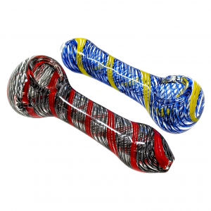 4.5" Double Color Spiral Spoon Hand Pipe (Pack of 2) - [ZD83]