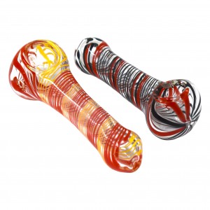 4.5" Double Color Spiral Spoon Hand Pipe (Pack of 2) - [ZD83]