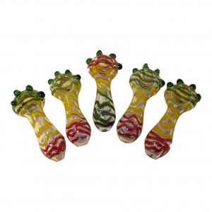 3.5" Rasta Rod Art Hand Pipe (Pack Of 5) [ZD90]