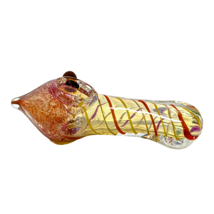 3.5" Frit Art Head Spiral Art Hand Pipe (Pack Of 5) - [ZD98]