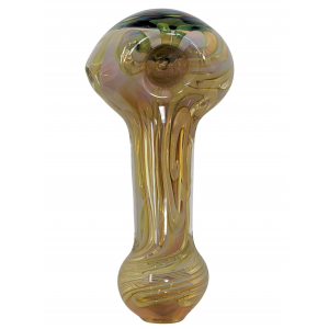 4.5" Fillacello Art Hand Pipe Gold & Silver Fumed Color Changing Clear Art Body [AM08]