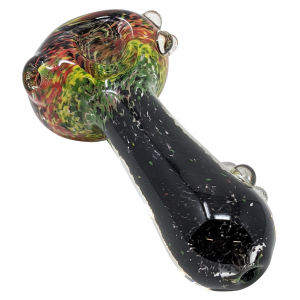 4.5" Jamaica Hand Pipe Rasta Frit Body Matching Reversal Marbles On Stem & Carb Hole [AM16]