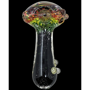 4.5" Jamaica Hand Pipe Rasta Frit Body Matching Reversal Marbles On Stem & Carb Hole [AM16]