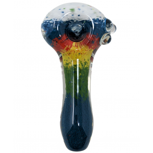 4.5" Midnight Pandora Frit Hand Pipe Assorted Fire & Ice Pattern Frit [AM383]