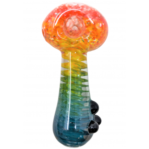 4.5" Rainbow  Candy Pipe Rainbow  Pattern Frit Helix spiral pattern [AM378]