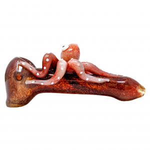 6.5" Fumed Frit Art "Squishy Sea Monster" Octo-Hand Pipe - [AMA02]