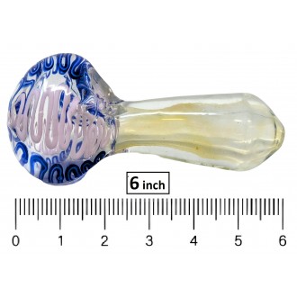 6" Silver Fumed Fat 600g Swirl Art Hand Pipe - [BT01]