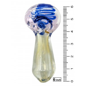 6" Silver Fumed Fat 600g Swirl Art Hand Pipe - [BT01]