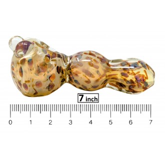 7" Silver Fumed Unique Intricate Multi Marble Art 600g Hand Pipe - [BT04]