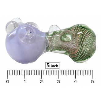 5" Silver Fumed Vector Art Multi Marble 400g Hand Pipe - [BT05]