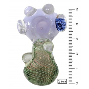 5" Silver Fumed Vector Art Multi Marble 400g Hand Pipe - [BT05]