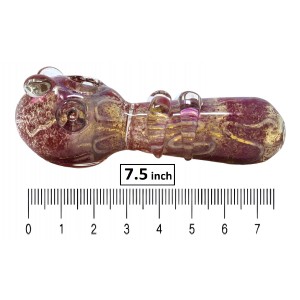 7.5" Silver Fumed Frit Art R4 Work 400g Hand Pipe - [BT06]