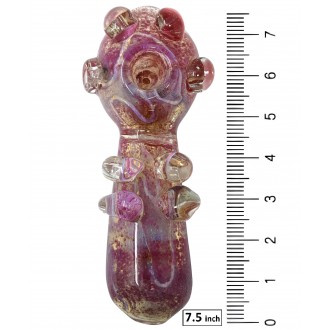 7.5" Silver Fumed Frit Art R4 Work 400g Hand Pipe - [BT06]