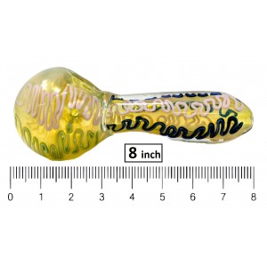 8" Silver Fumed Swirl Art 400g Heavy Hand Pipe - [BT07]