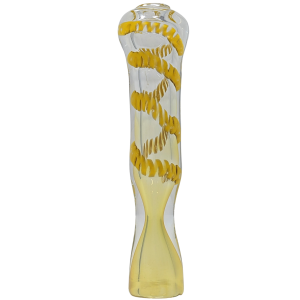 3" Silver Fumed Spiral Ribbon Clear Chillum Hand Pipe - (Pack of 2) [CH372]